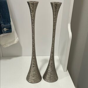 Michael Aram Silver Candle Holders Elegant Accents